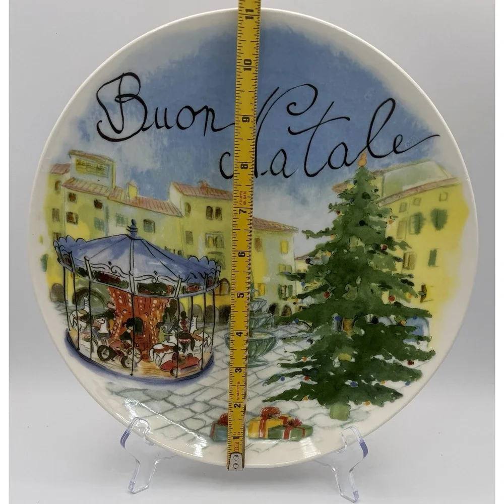 Sur‎ La Table Ceramisia Buon Natale Merry Christmas Round Serving Platter Italy
